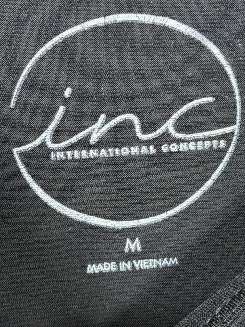 INC International Concept Black Blouse Shirt Top Size Medium Zip Accent Boatneck - Picture 6 of 7